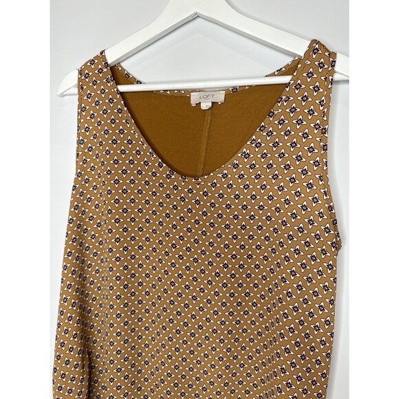 Loft Yellow Print Tank Top Sleeveless Women’s Large Scoop Neck Summer Casual - Picture 8 of 11